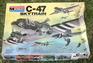 Vintage Monogram C - 47 Skytrain Wwii Transport Airplane 1/48 Rare Model Kit Nib