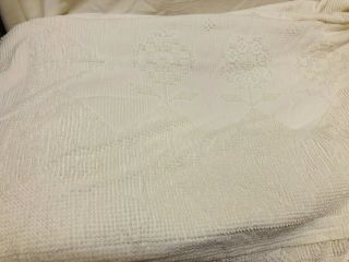 Vtg Bates George Washington Choice Ivory Cotton Hobnail Full Bedspread 90 x 100 4