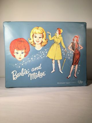 1964 Barbie And Midge Doll Case With Clothes And Fashion Barbie And Bubblecut