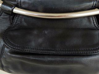 Vintage PRADA BR1750 Authentic Nappa Black Leather Ring Handbag Purse 8