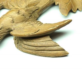 Vintage Black Forest Carved Wood Bird Cuckoo Clock Top Part Piece 15 