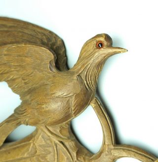 Vintage Black Forest Carved Wood Bird Cuckoo Clock Top Part Piece 15 