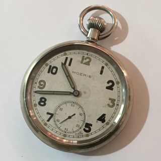 Antique Authentic Moeris British Military Hand Winding Swiss Made Pocket Watch.