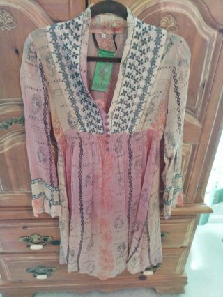 EUC Vintage Johnny Was for J.  Jill Rayon Blouse Duster Abstract Multi Ombre XLP 3