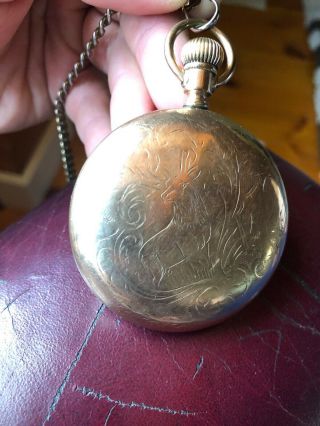 antique waltham pocket watch,  Gold,  Engraved,  Hunter 2