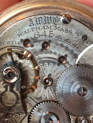 antique waltham pocket watch,  Gold,  Engraved,  Hunter 7