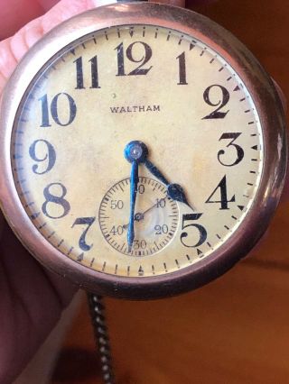 antique waltham pocket watch,  Gold,  Engraved,  Hunter 8