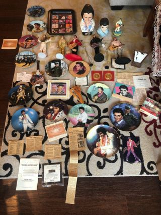 Vintage Elvis Presley Memorabilia (30, ) Item Dolls,  Plates,  Statues,  Stamps,  Pen