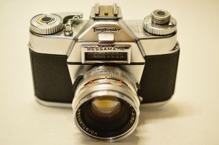 Vintage Voigtlander Bessamatic 35mm Camera w/1:2/50 lens Leather Case 2