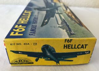 Vtg 1960s? AURORA FAMOUS FIGHTERS SERIES F6F Hellcat Model Kit No.  40A - 79 Plane 2