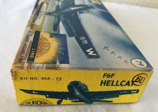 Vtg 1960s? AURORA FAMOUS FIGHTERS SERIES F6F Hellcat Model Kit No.  40A - 79 Plane 4