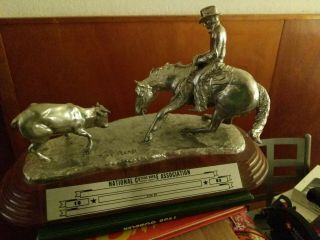 Vintage Jim Reno Western Sculpture National Cutting Horse Association Trophy