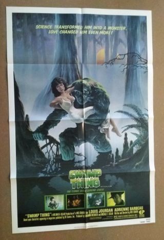 Swamp Thing Vintage 1 Sheet Poster Folded 1982 Near