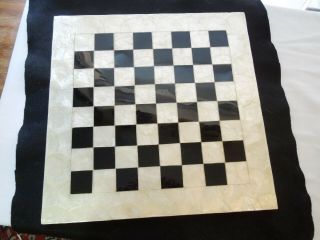 Vintage Shell - Craft Chess/checker Board 18 " X 18 " Made In Philippines