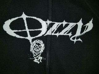 Medium Vintage 2002 Ozzy Osbourne Full Zip Hoodie Heavy Metal Black Sabbath