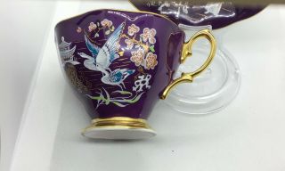 Vintage Royal Albert Purple Asian Pattern Tea Cup and Saucer 3