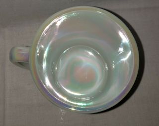 Vintage RARE Fire King White Iridescent Pearl Coffee Mug Cup D Handle 3