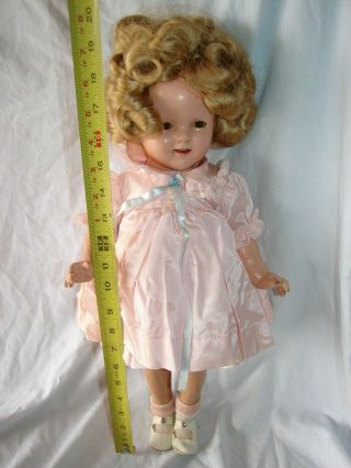 Vintage 18 Inch All Composition Doll Ideal Toy Co Shirley Temple Sleep Eyes