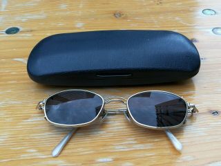Vintage Oliver Peoples Op 552 Silver Eyeglasses Frame With Clip On Sunglasses