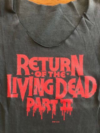 Vtg Return Of The Living Dead Shirt Part 2 1987 80s Punk Horror Movie