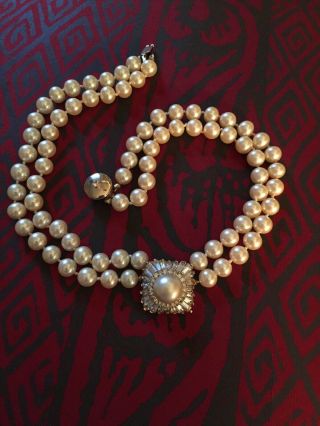 Vintage Panetta Faux Pearl Choker Necklace 4