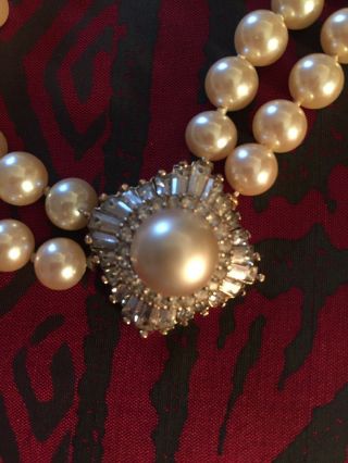 Vintage Panetta Faux Pearl Choker Necklace 5