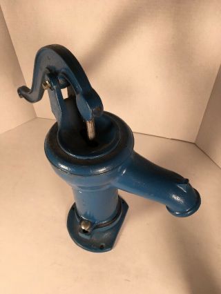 Vintage Water Pump Cast Iron Blue Hand Water Well Pump 3