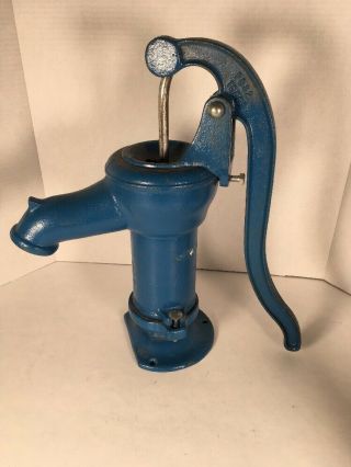 Vintage Water Pump Cast Iron Blue Hand Water Well Pump 4