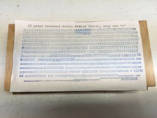 Bernhard Gothic Medium Italic 10 pt - Letterpress Type - Vintage Printing Font 5