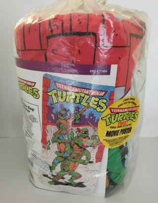 Vtg 80s 1988 Tmnt Teenage Mutant Ninja Turtles Slumber Bag Comforter 30 X 57