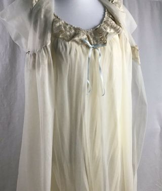 Vintage Shadowline Bridal Peignoir Set Med.  Sheer Robe Gown Nylon Chiffon Pinup 4