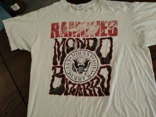 Vintage Ramones Mondo Bizarro North America Tour Shirt - Sz L - 1992 Distressed