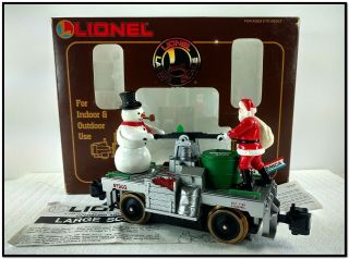 Vtg Lionel Large Scale G Santa & Snowman Operating Handcar Train W Box