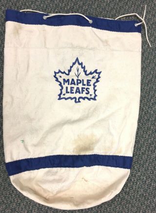 Vtg Toronto Maple Leafs Childrens Nhl Hockey Canvas Equipment Bag Old Logo