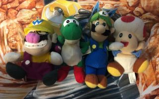 Bd&a Mario Plush Wario Yoshi Luigi Toadplush Nintendo 64 Vintage Doll Toy