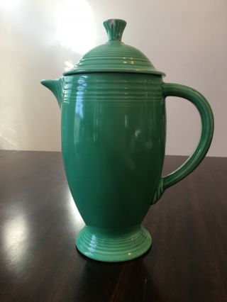 Vintage Fiesta Ware Green Coffee Pot W/original Lid Bottom Marked
