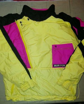 Vintage Retro Label Burton Snowboard Jacket Anorak Surfwear Snow Jacket Mens M
