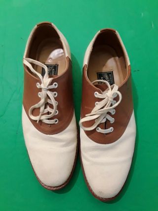 Vintage Ralph Lauren Polo Country White Buck Saddle Oxford Shoes Usa Size 9.  5d.