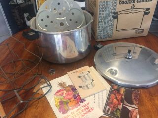 Vintage Presto Pressure Canning Cooker Canner Pot 10 Quart Complete Box & Extra
