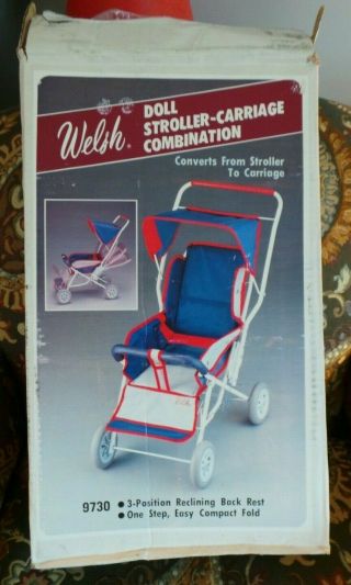 Vtg Welsh Doll Baby Stroller Buggy Carriage 9730