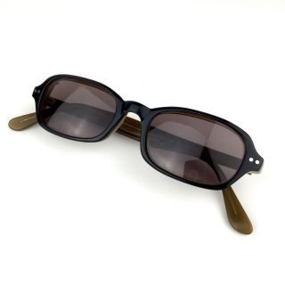 Vintage Rare Stussy Eyegear Morgan Black Brown Rectangle Sunglasses 6