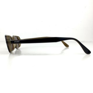 Vintage Rare Stussy Eyegear Morgan Black Brown Rectangle Sunglasses 8