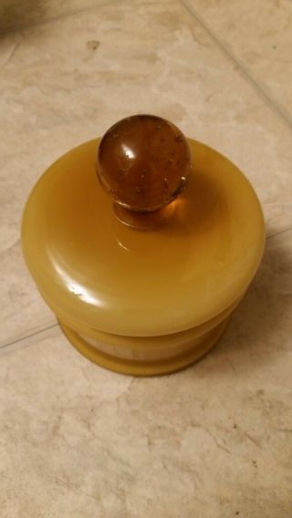 Vintage Empoli Butterscotch glass Apothecary jar 7