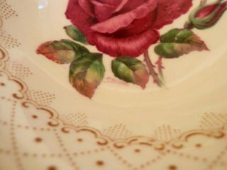 VINTAGE PARAGON DOUBLE WARRANT RED CABBAGE ROSE TEA CUP & SAUCER R.  JOHNSON 7