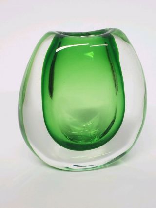Holmegaard Glass Green Vase 1957 Per Lutken Vtg Handblown Mcm A1