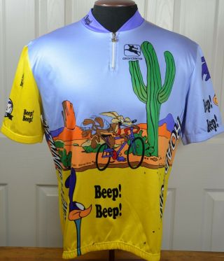 Giordana Cycling Short Sleeve Xxl Jersey Vtg 1993 Roadrunner Cartoon Wile Coyote