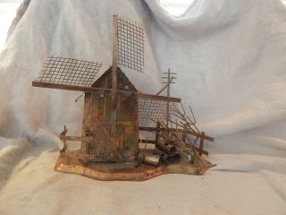 Vintage Metal (copper?) Music Box Windmill Hong Kong Windmill Of Your Mind