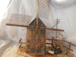 Vintage Metal (Copper?) Music Box Windmill Hong Kong Windmill of Your Mind 3