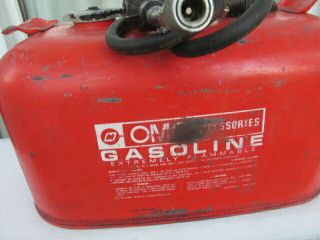 Vintage OMC 6 - Gallon Metal Outboard Motor Gas Tank & Line Inside 2