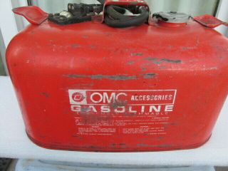 Vintage OMC 6 - Gallon Metal Outboard Motor Gas Tank & Line Inside 4